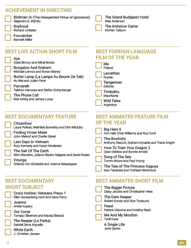 Oscars Print out ballot pg2