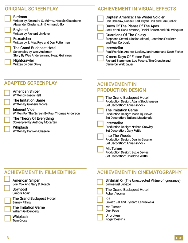 Oscars Print out ballot pg3