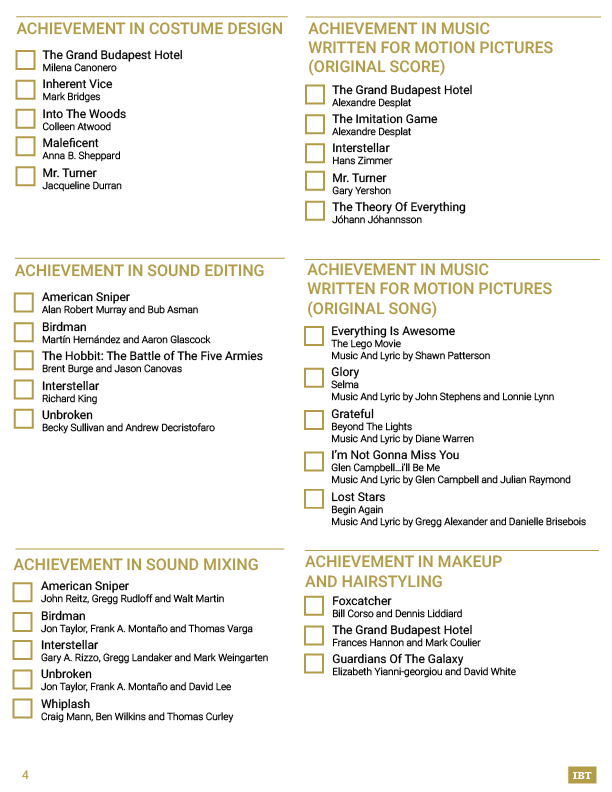 Oscars Print out ballot pg4