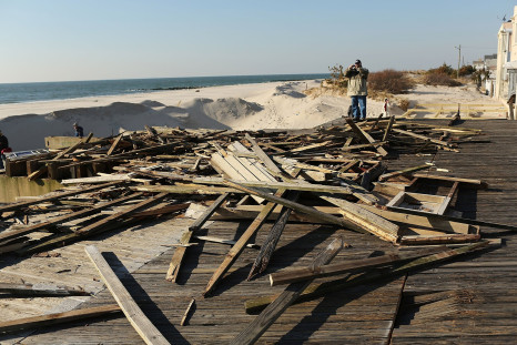 Sandy boardwalk debris