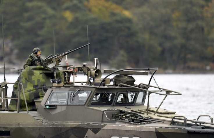 A Swedish Navy vessel searches for a Russian submarine in Stockholm's archipelago last October. 