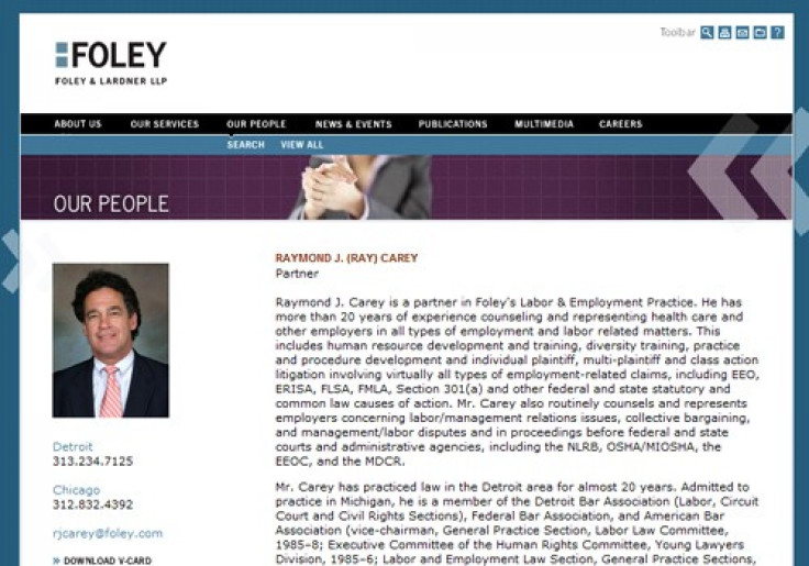 Profile of Raymond J. Carey on Foley & Lardner website