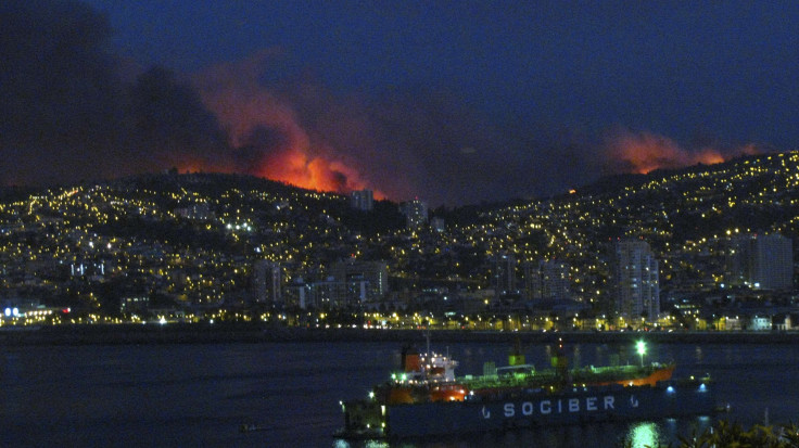 Chile forest fire Valparaiso