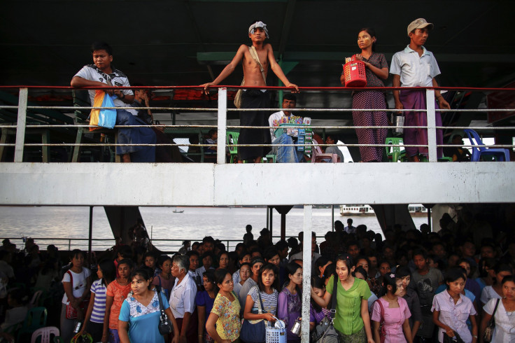 Myanmar ferry passengers