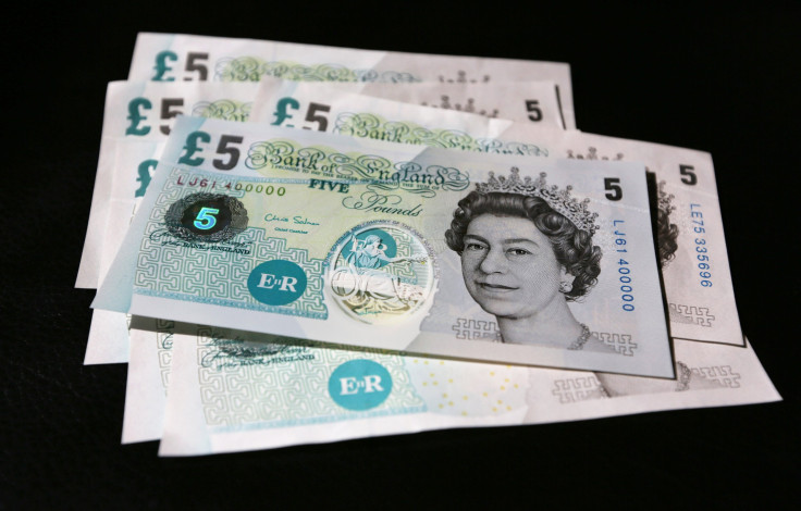 British five pound bank notes