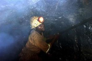 A miner on duty in Zambia 