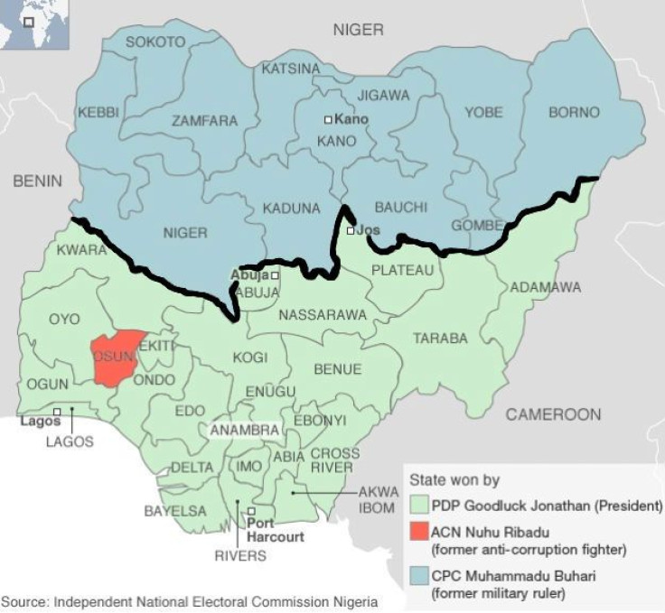 Nigeria's 2011 presidential election map