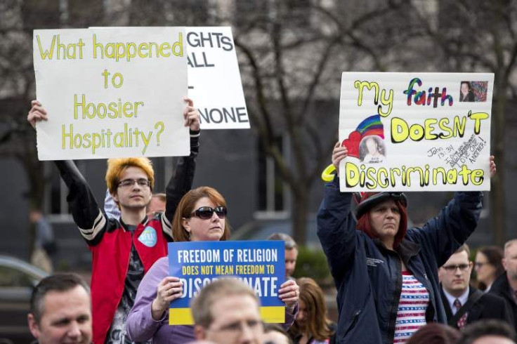 'Anti-LGBT' law protest in Indiana