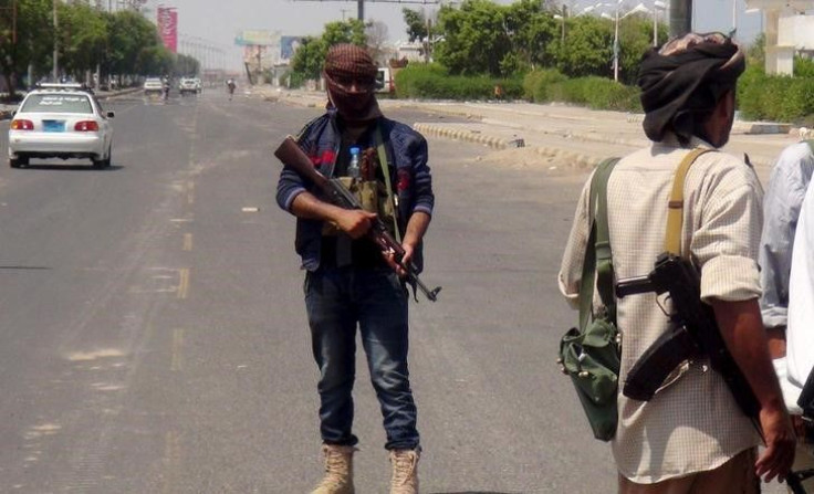 Militants in Aden, Yemen, March 30, 2015
