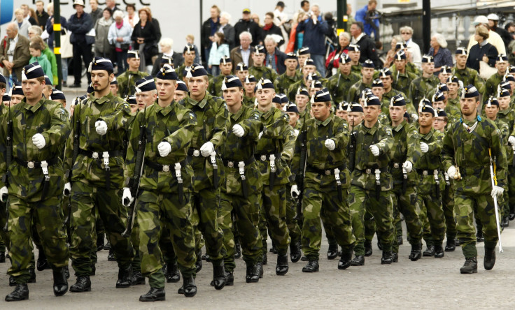 Swedish soldiers on parade