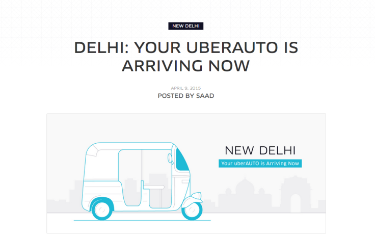 Uber India Delhi Rickshaw