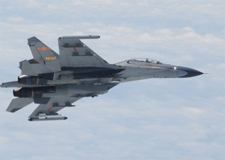 Chinese fighter jet over the East China Sea