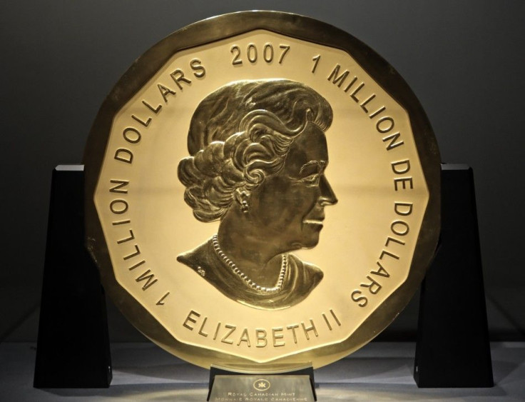 Canadian $ 1,000.000 Maple Leaf with a weight of 100 kilos and a diameter of 53cm is on display at Dorotheum auction house in Vienna June 16, 2010. 