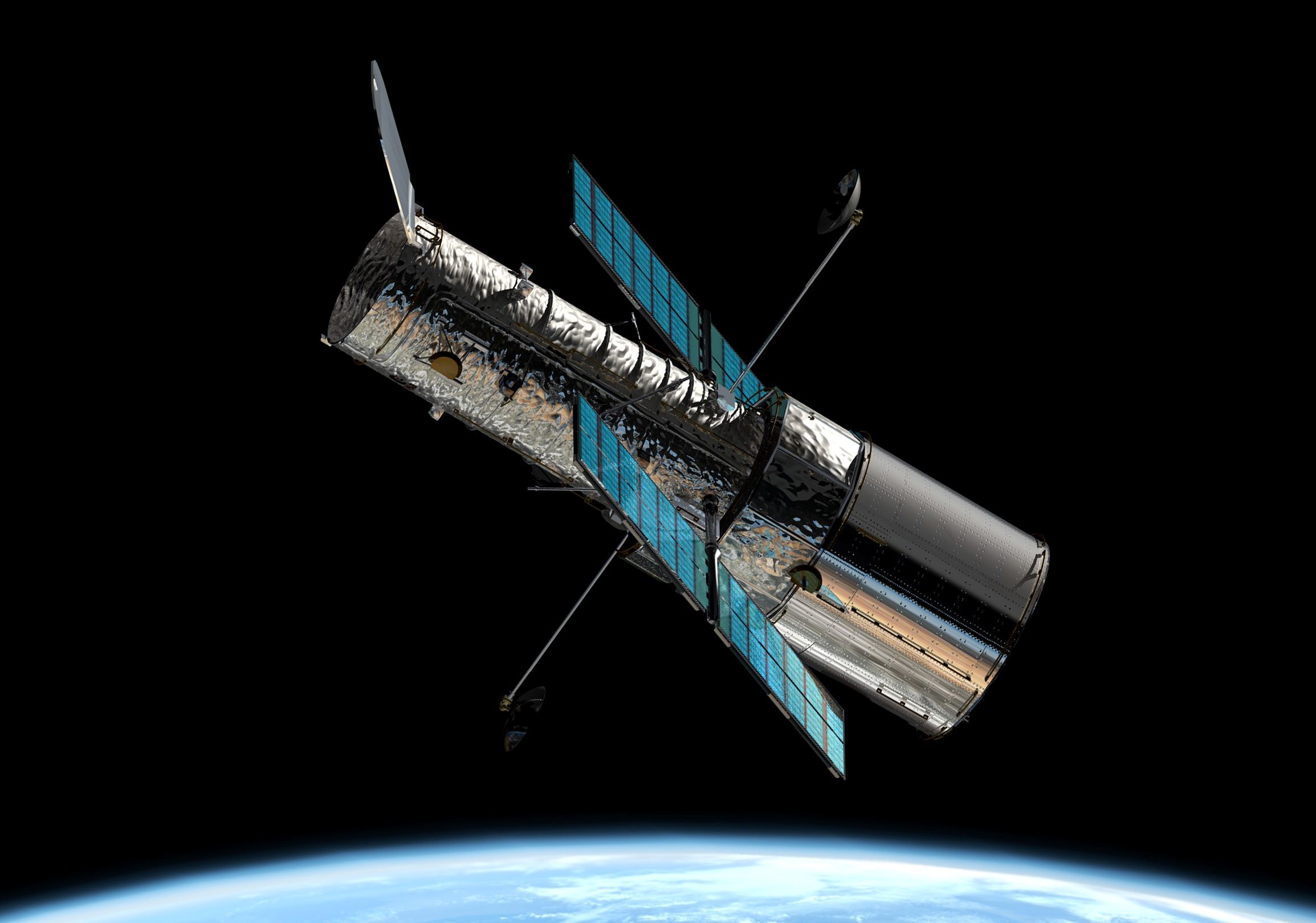 Телескоп на орбите. Космический телескоп Хаббл. Спутник телескоп Хаббл. Ультрафиолетовые телескопы Хаббл. Космический телескоп «Хаббл» Мэриленд США.