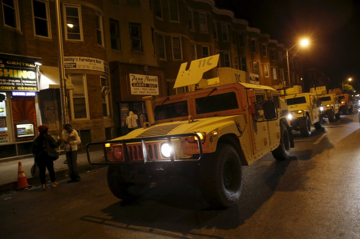 Maryland National Guard vehicles