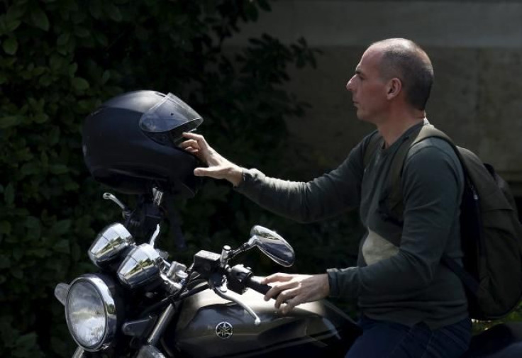 greece fiannce minister motorcycle