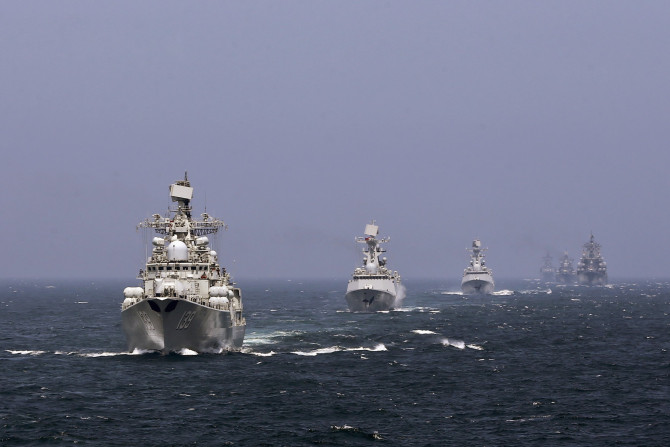 Chinese Ships in formation. 