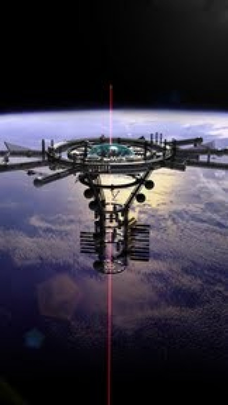 Laser-powered space elevator