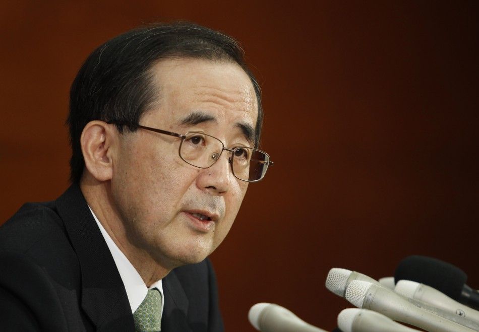 Bank of Japan BOJ Governor Masaaki Shirakawa speaks during a news conference at the BOJ headquarters in Tokyo February 15, 2011. 