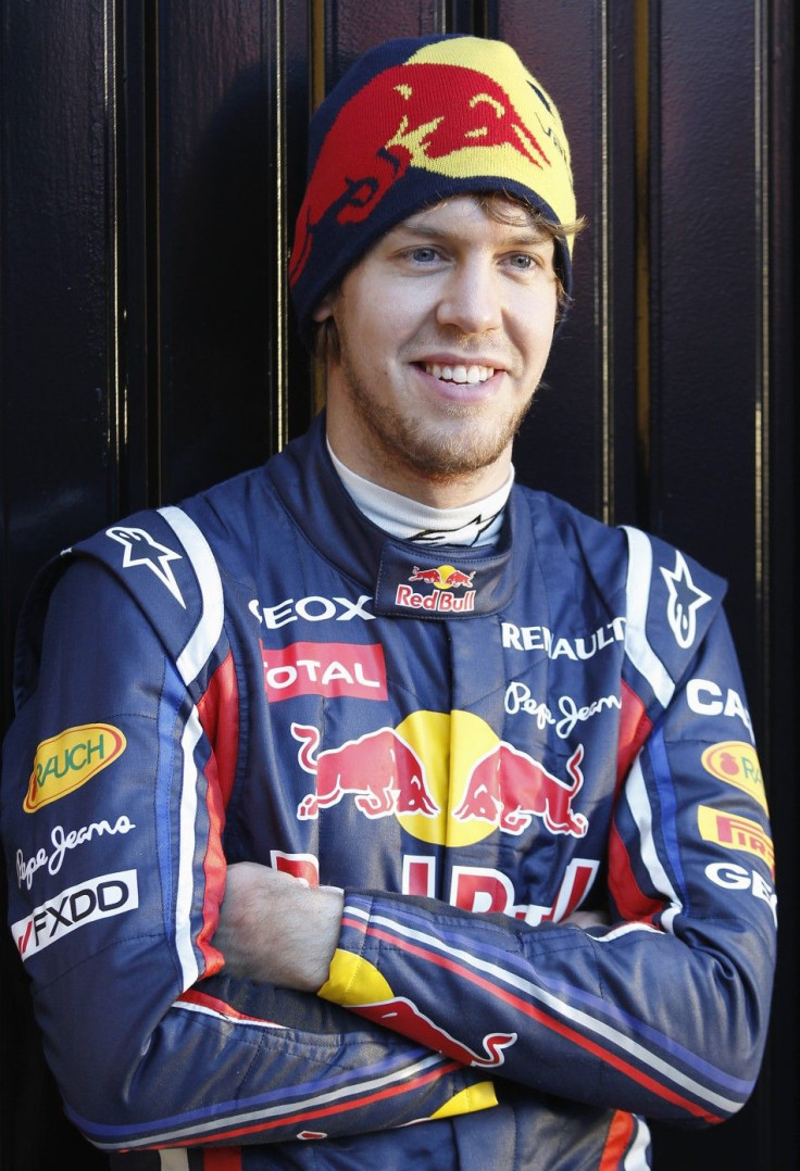 Red Bull Formula One driver Sebastian Vettel of Germany poses for the media in Valencia.