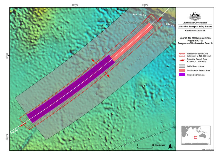 MH370 extended search area