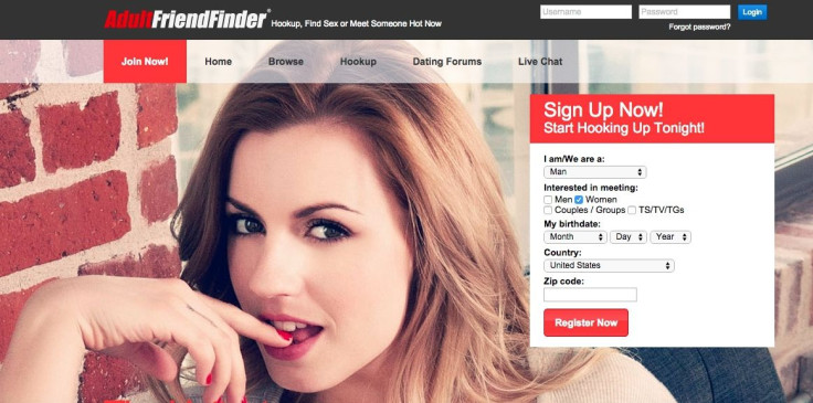 Adult Friend Finder home page