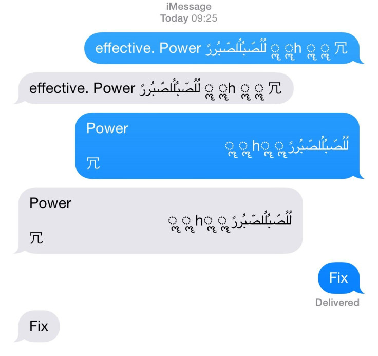 iMessage Bug Text