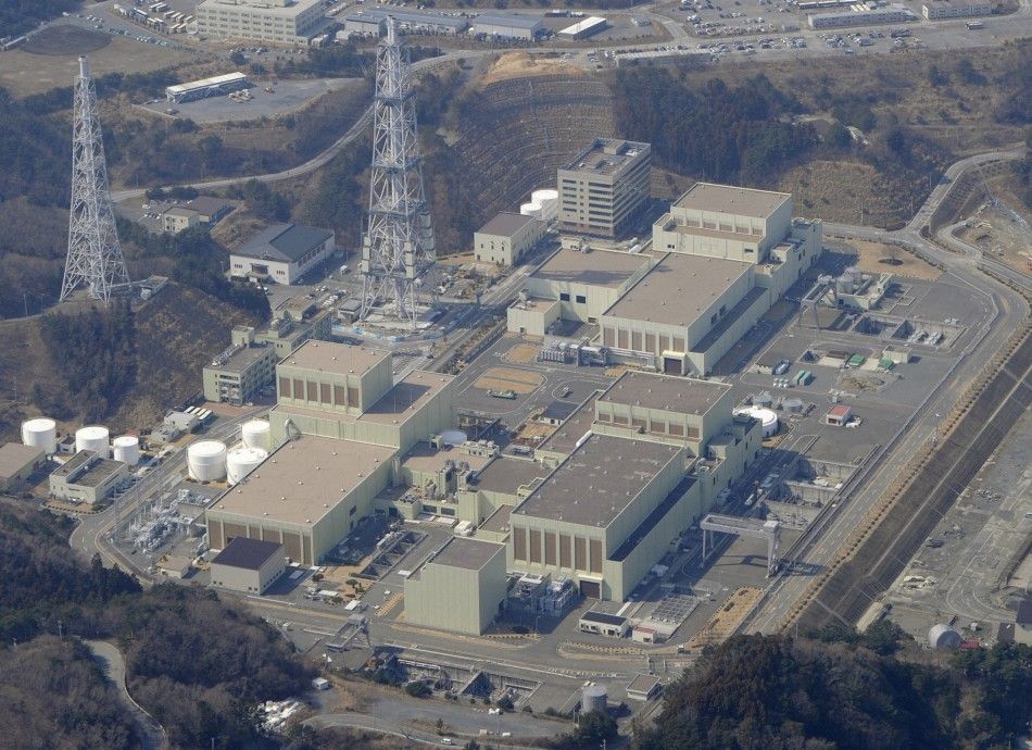 An aerial view of Onagawa Nuclear Power Plant after an earthquake and tsunami struck Miyagi Prefecture in northern Japan