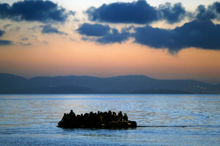 migrant boat in Aegean Sea