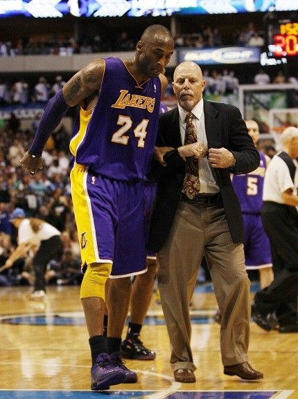 Kobe Bryant suffered an ankle sprain against Dallas
