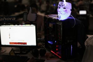 Guy Fawkes mask, hacker logo 