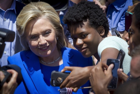 Hillary launch speech selfie