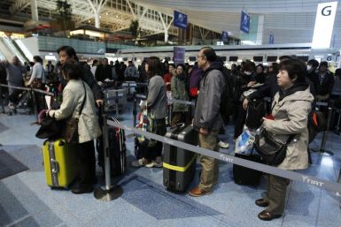 Passengers in Hande Airport in Tokyo