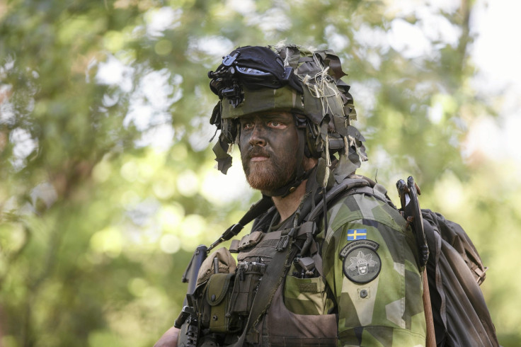 A Swedish soldier supporting a NATO exercise in Poland