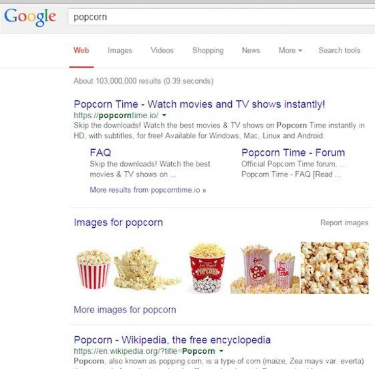 Popcorn Search Screen