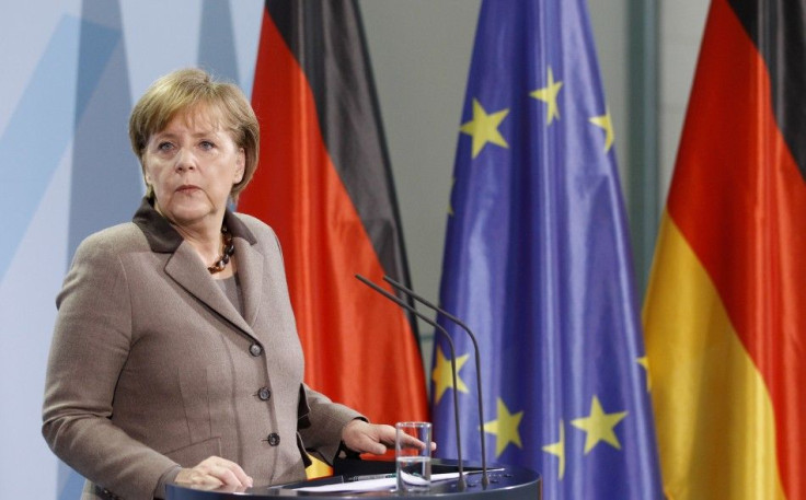 German Chancellor Angela Merkel addresses the media in Berlin, March 18, 2011.