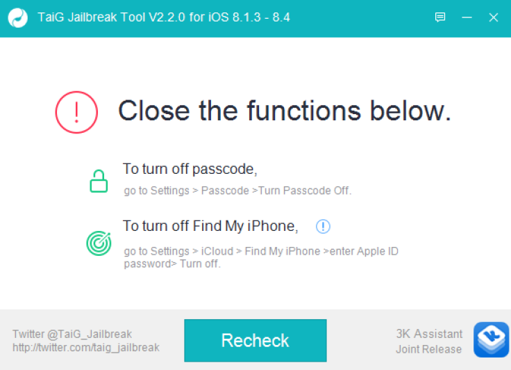 TaiG iOS 8.4 jailbreak step 1
