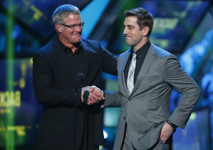 Brett Favre with Aaron Rodgers