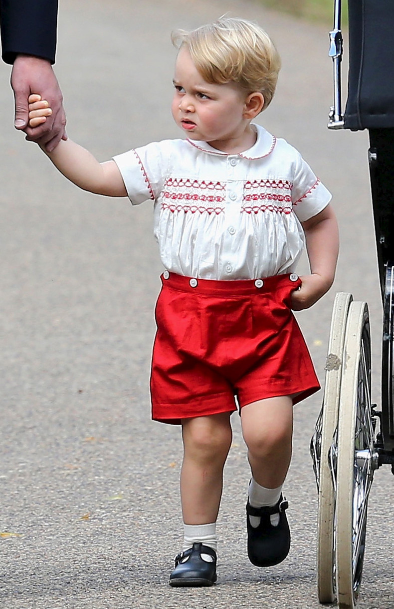 [11:39] Britain's Prince George arrives for the christening of his sister Princess Charlotte at the Church of St Mary Magdalene on the Sandringham Estate