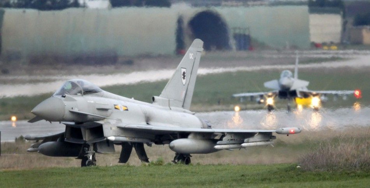 ritish Eurofighter EF-2000 Typhoon jets land at the Gioia del Colle NATO Airbase in southern Italy March 20, 2011. 