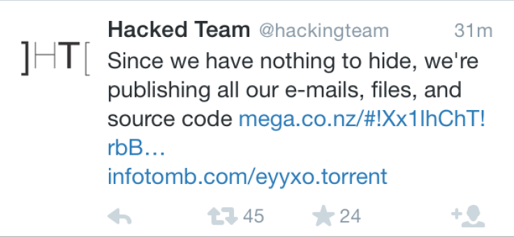 hacking team tweet