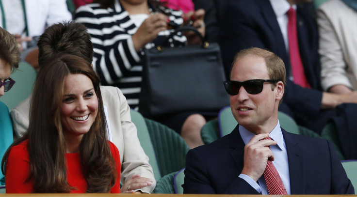 [11:23] Britain's Catherine Duchess of Cambridge and Prince William (R) on Centre Court at the Wimbledon Tennis Championships in London