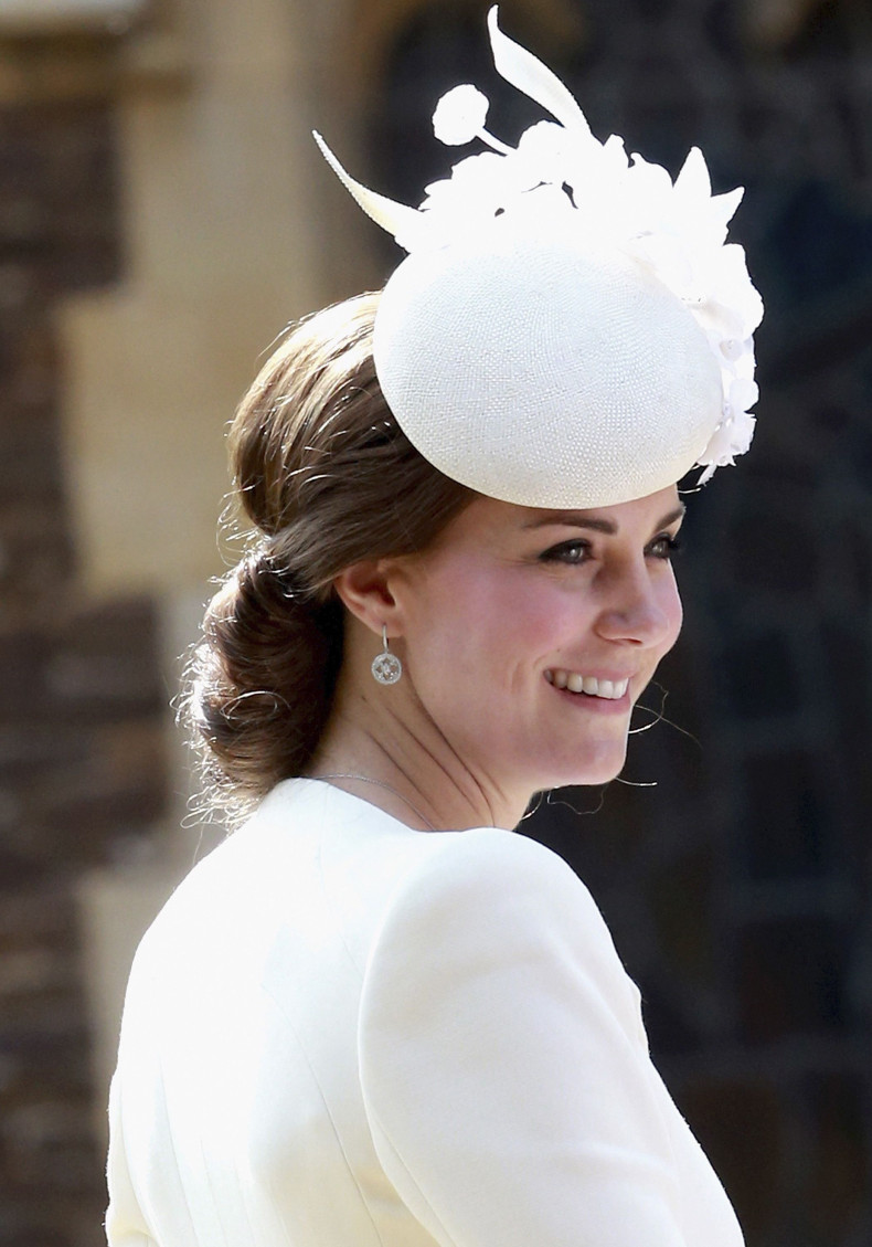 [8:45] Britain's Catherine, Duchess of Cambridge, arrives with her daughter Princess Charlotte for her christening at the Church of St. Mary Magdalene in Sandringham