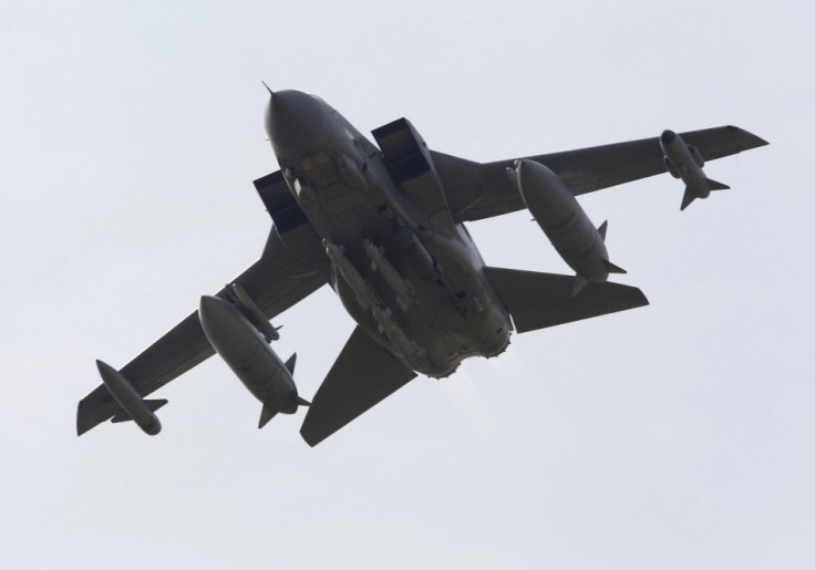 A British Royal Air Force Tornado GR4 aircraft takes off from RAF Marham in eastern England