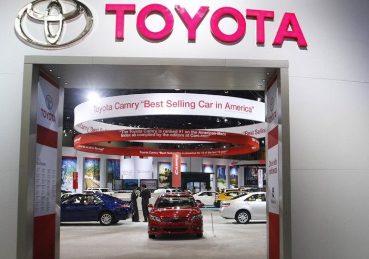 Toyota cars are displayed during the first media preview day at the 2011 Chicago Auto Show in Chicago