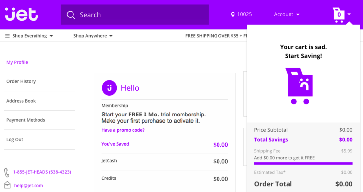 jet.com shopping cart