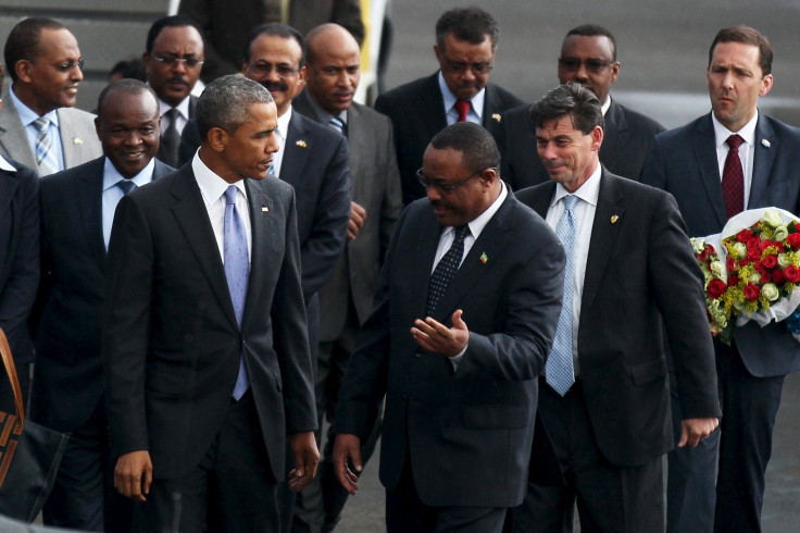 obama arrives in ethiopia