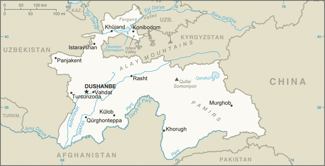 Tajikistan Map