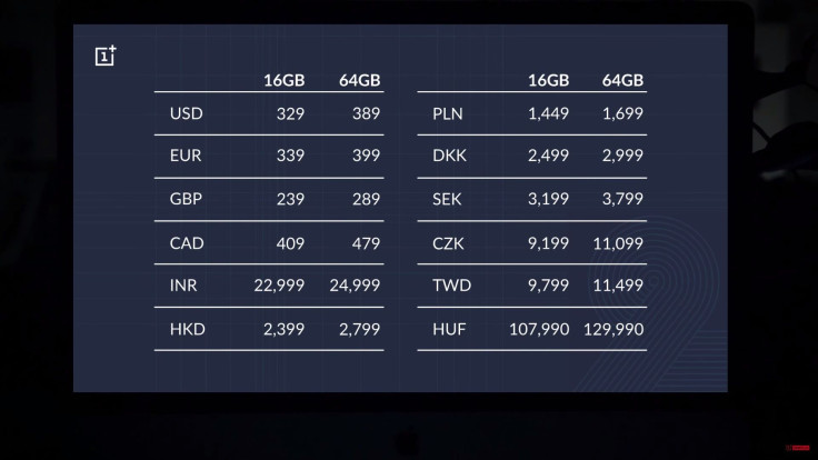 OnePlus 2 pricing