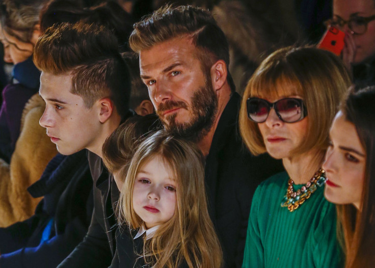 David Beckham, Anna Wintour. Harper, Brooklyn Beckham
